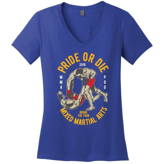 Mma Mixed Martial Art Gift Women's V-Neck T-Shirt