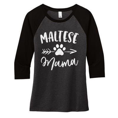 Maltese Mama Maltese Lover Owner Gifts Dog Mom Women's Tri-Blend 3/4-Sleeve Raglan Shirt