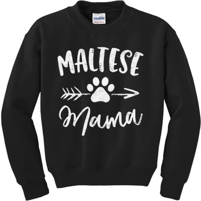 Maltese Mama Maltese Lover Owner Gifts Dog Mom Kids Sweatshirt