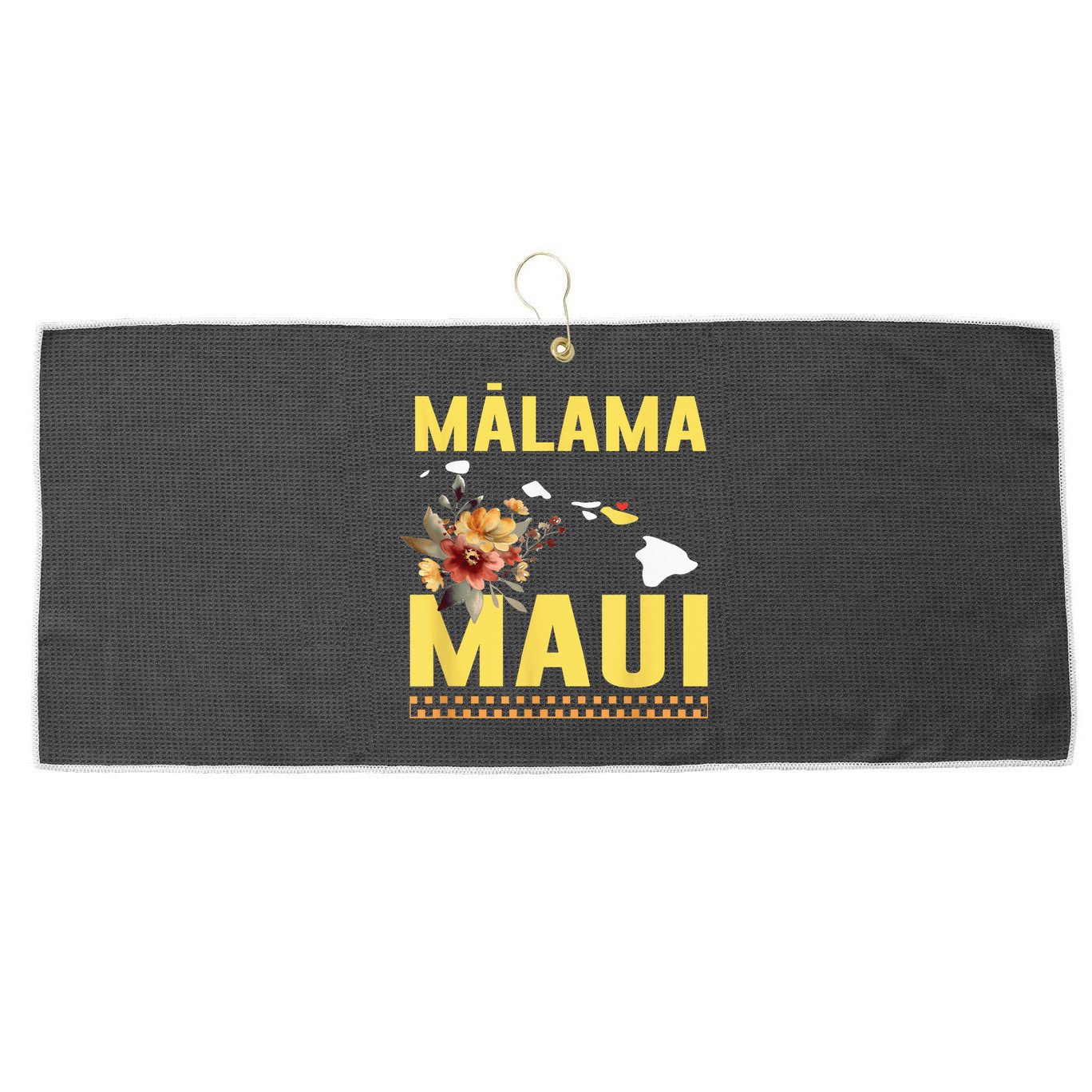Malama Maui Malama Strong Hawaii Large Microfiber Waffle Golf Towel