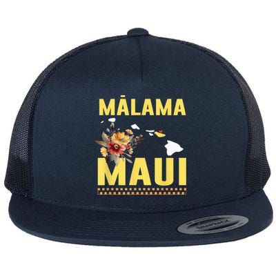 Malama Maui Malama Strong Hawaii Flat Bill Trucker Hat