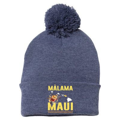 Malama Maui Malama Strong Hawaii Pom Pom 12in Knit Beanie