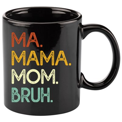 Ma Mama Mom Bruh Vintage Retro 11oz C Handle Ceramic Mug