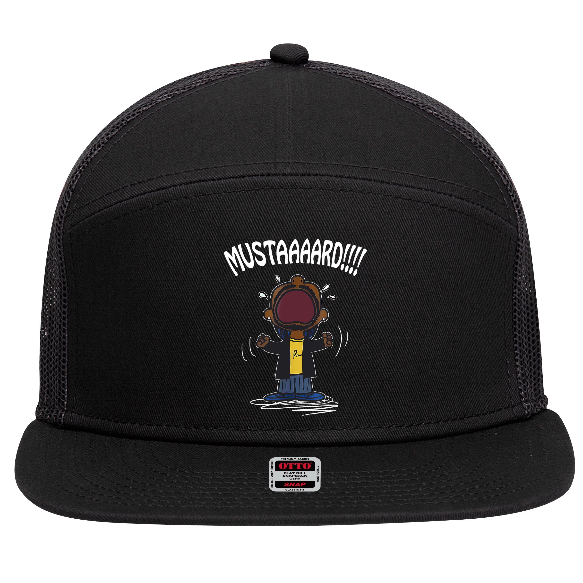 Mustard Meme 7 Panel Mesh Trucker Snapback Hat