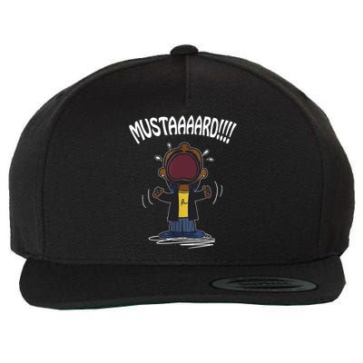 Mustard Meme Wool Snapback Cap