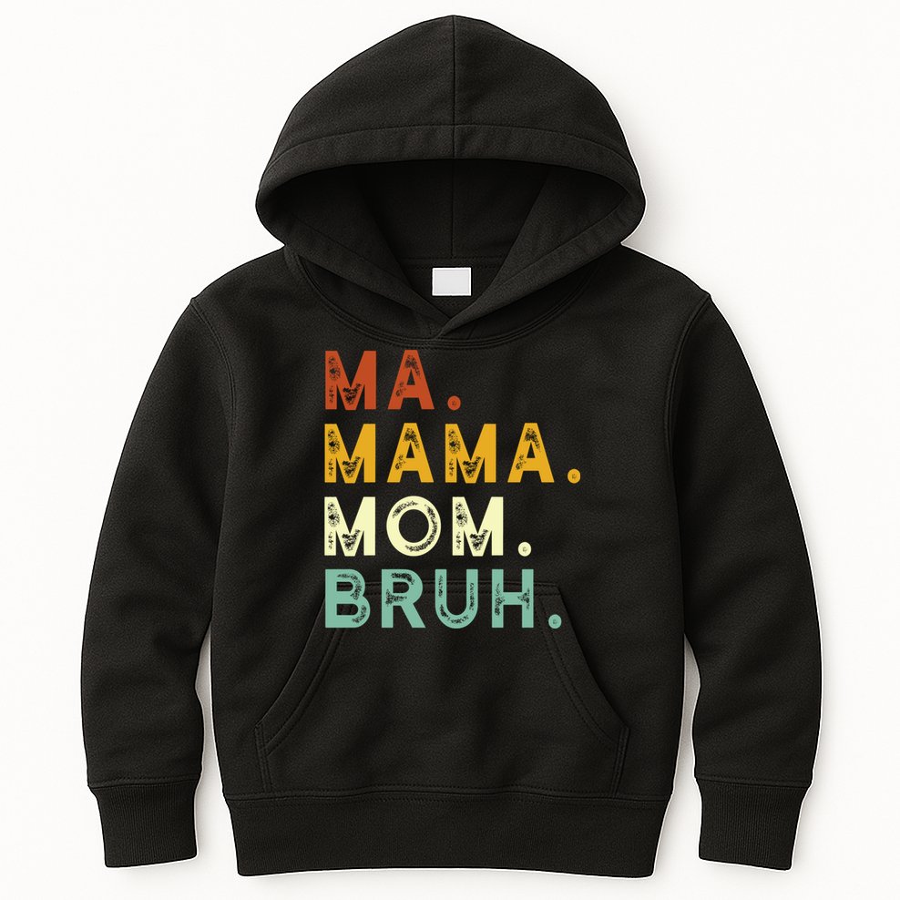Ma Mama Mom Bruh Vintage Retro Kids Hoodie