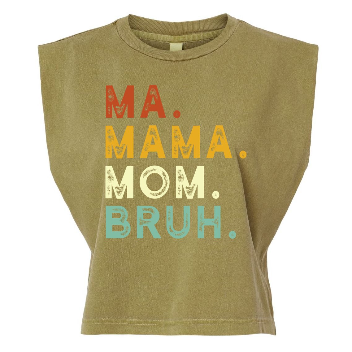 Ma Mama Mom Bruh Vintage Retro Garment-Dyed Women's Muscle Tee