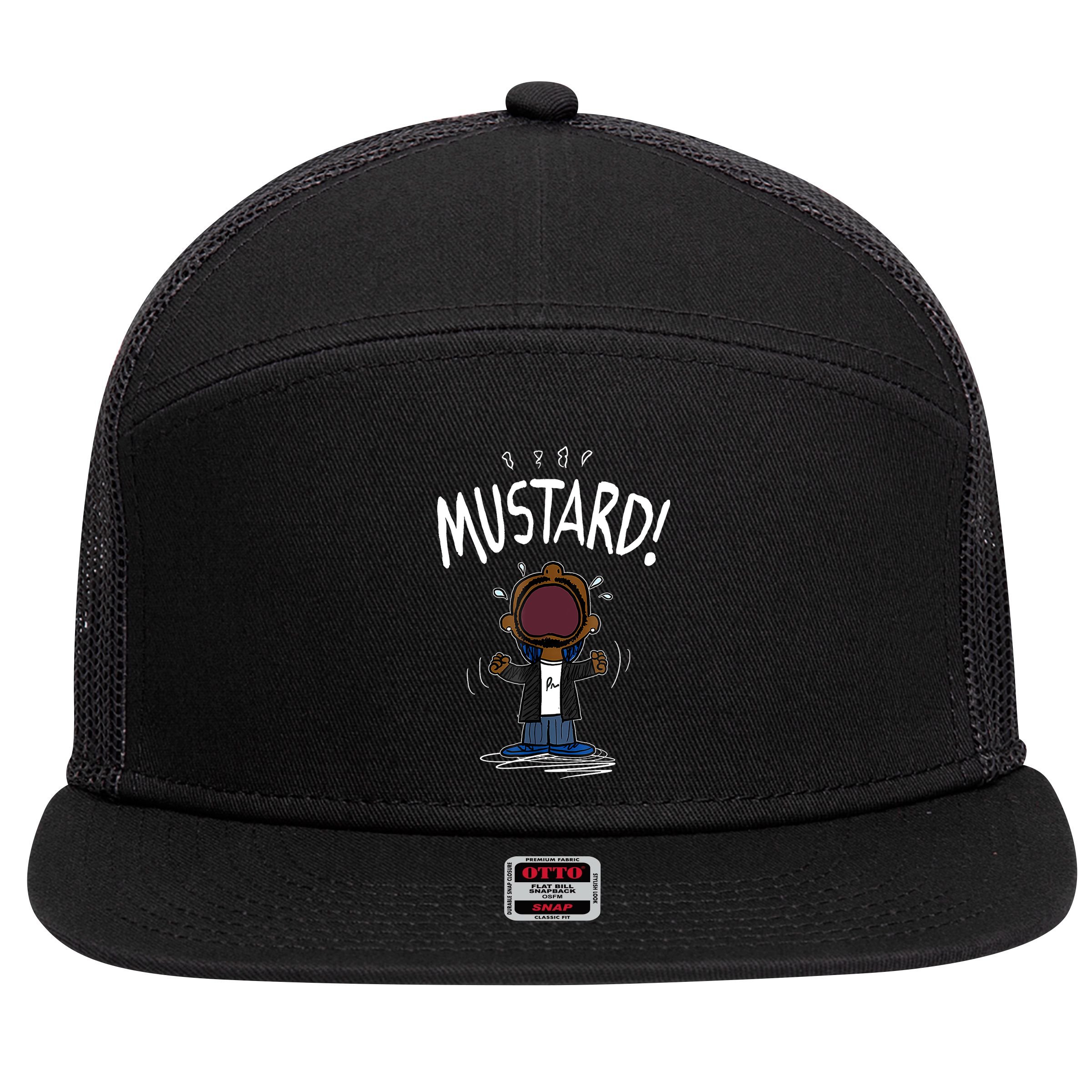 Mustard Meme 7 Panel Mesh Trucker Snapback Hat