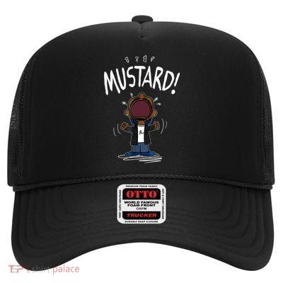 Mustard Meme High Crown Mesh Back Trucker Hat