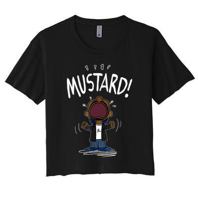 Mustard Meme Crop Top