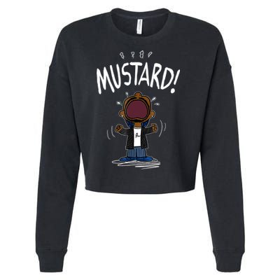 Mustard Meme Cropped Pullover Crew