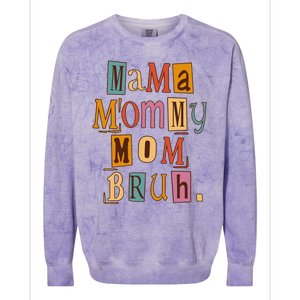 Mama Mommy Mom Bruh Retro Tee For Mother's Day Colorblast Crewneck Sweatshirt