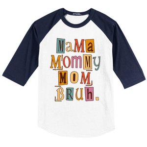 Mama Mommy Mom Bruh Retro Tee For Mother's Day Baseball Sleeve Shirt