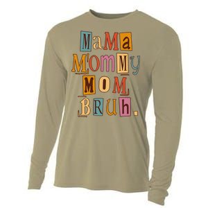 Mama Mommy Mom Bruh Retro Tee For Mother's Day Cooling Performance Long Sleeve Crew