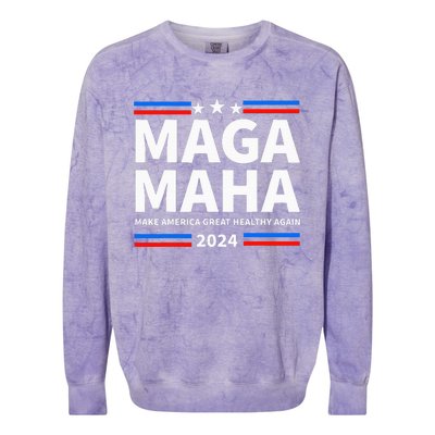 Maha Maga Make America Healthy Great Again Trump Kennedy Colorblast Crewneck Sweatshirt