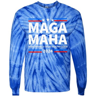 Maha Maga Make America Healthy Great Again Trump Kennedy Tie-Dye Long Sleeve Shirt