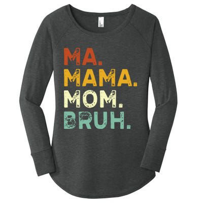 Ma Mama Mom Bruh Vintage Retro Women's Perfect Tri Tunic Long Sleeve Shirt