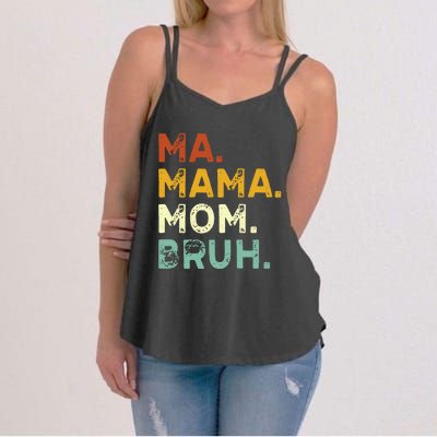 Ma Mama Mom Bruh Vintage Retro Women's Strappy Tank