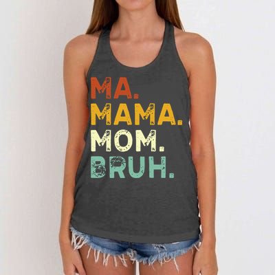 Ma Mama Mom Bruh Vintage Retro Women's Knotted Racerback Tank