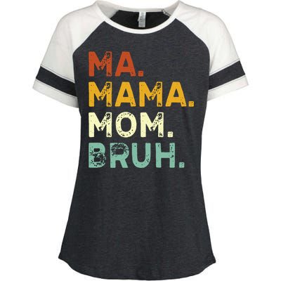 Ma Mama Mom Bruh Vintage Retro Enza Ladies Jersey Colorblock Tee