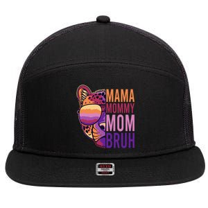 Mama Mommy Mom Bruh Lion Gift 7 Panel Mesh Trucker Snapback Hat