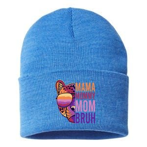 Mama Mommy Mom Bruh Lion Gift Sustainable Knit Beanie