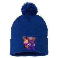 Mama Mommy Mom Bruh Lion Gift Pom Pom 12in Knit Beanie