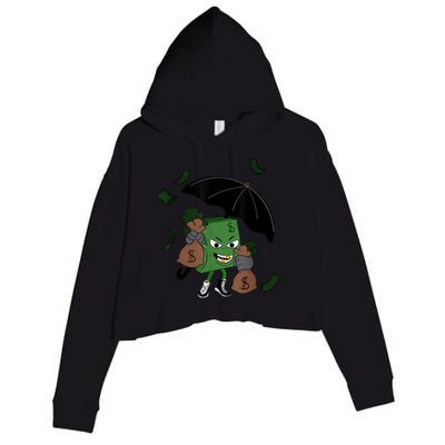 Money Man Money Bag Crop Fleece Hoodie