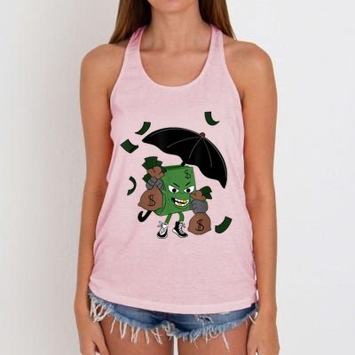 Money Man Money Bag Women's Knotted Racerback Tank