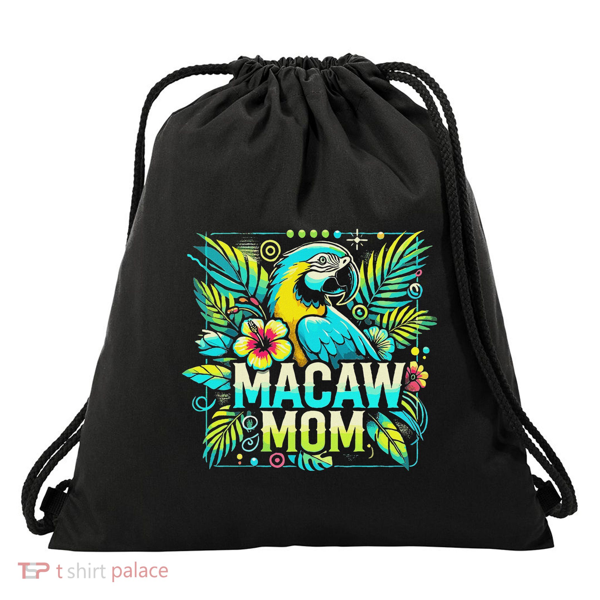 Macaw Mom Drawstring Bag