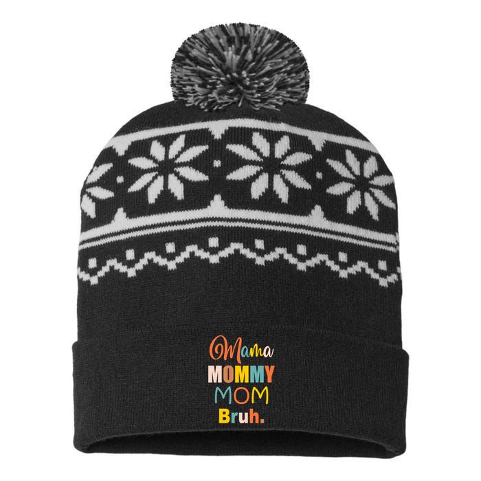 Mama Mommy Mom Bruh. Funny Boy Girl Mom Life USA-Made Snowflake Beanie