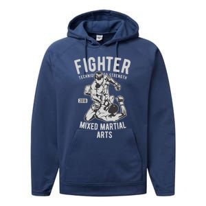 Mma Mixed Martial Art Fighter Gift Performance Fleece Hoodie