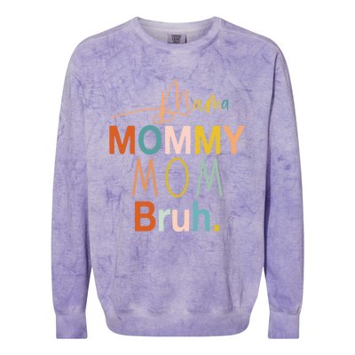 Mama Mommy Mom Bruh Mommy And Me Funny Boy Mom Life Sweatshirt Colorblast Crewneck Sweatshirt