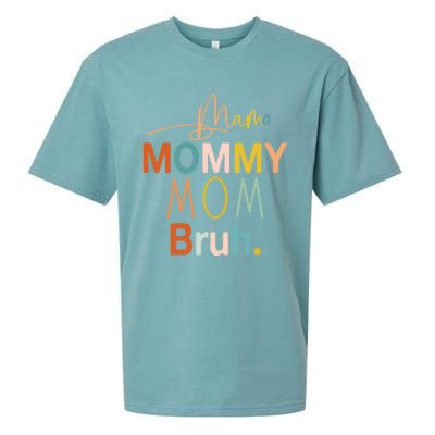 Mama Mommy Mom Bruh Mommy And Me Funny Boy Mom Life Sweatshirt Sueded Cloud Jersey T-Shirt