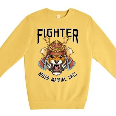 Mma Mixed Martial Arts Tiger Cage Fighter Free Fighter Funny Gift Premium Crewneck Sweatshirt