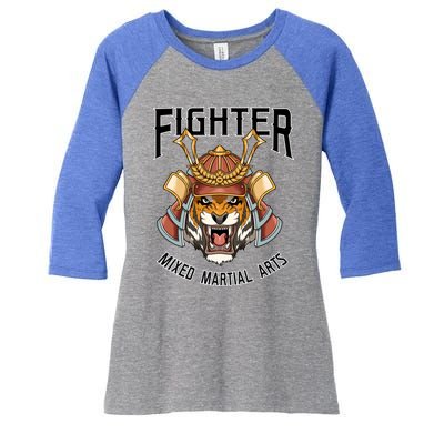 Mma Mixed Martial Arts Tiger Cage Fighter Free Fighter Funny Gift Women's Tri-Blend 3/4-Sleeve Raglan Shirt