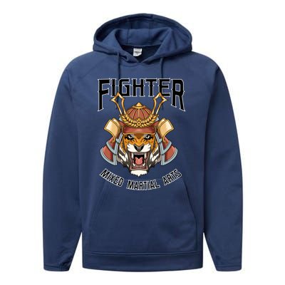 Mma Mixed Martial Arts Tiger Cage Fighter Free Fighter Funny Gift Performance Fleece Hoodie