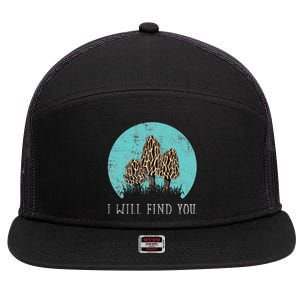 Morel Mushroom Mushroom Mushroom Collector Mushroom Graphic 7 Panel Mesh Trucker Snapback Hat