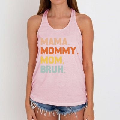 Mama Mommy Mom Bruh Mommy And Me Mom Great Gift Women's Knotted Racerback Tank