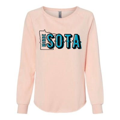 Minnesota Map MN Outline Minne Sota Womens California Wash Sweatshirt