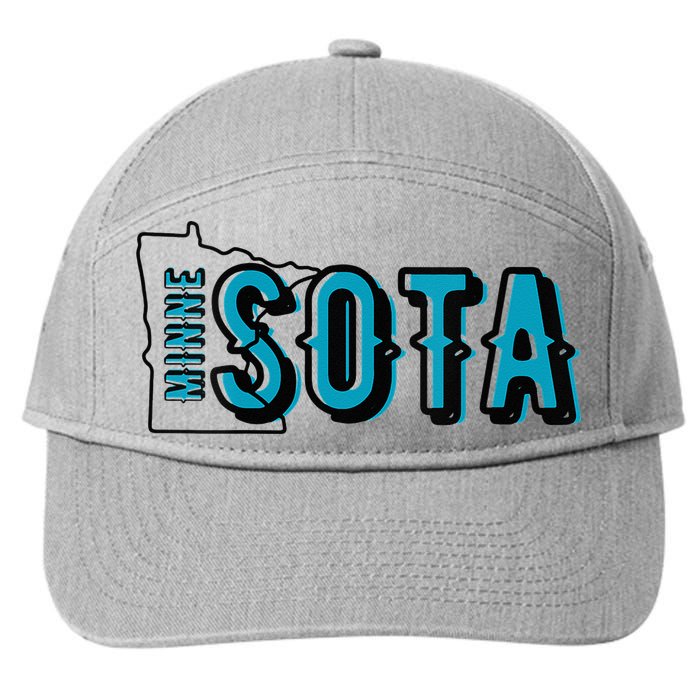 Minnesota Map MN Outline Minne Sota 7-Panel Snapback Hat