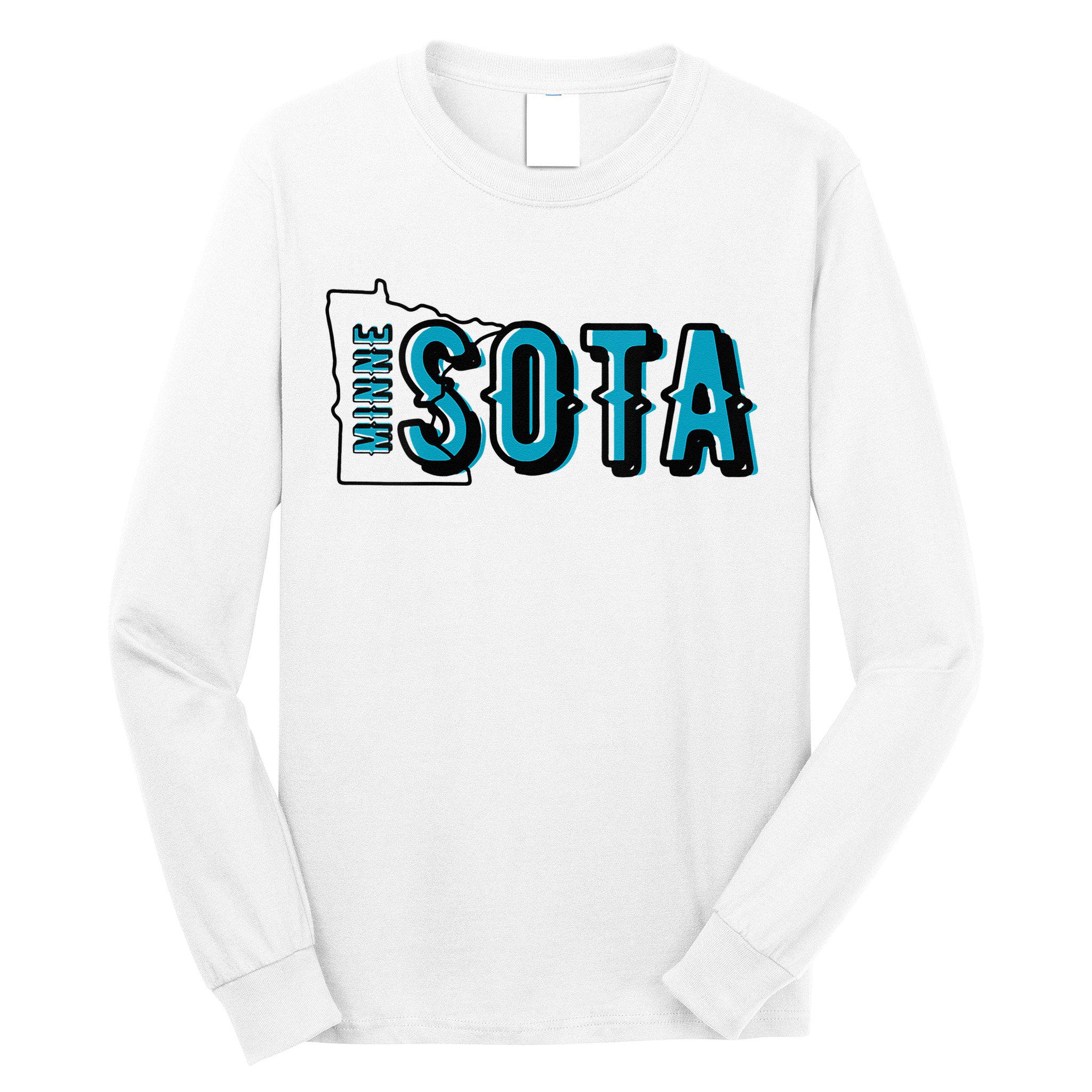 Minnesota Map MN Outline Minne Sota Long Sleeve Shirt