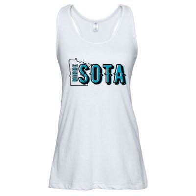 Minnesota Map MN Outline Minne Sota Ladies Essential Flowy Tank