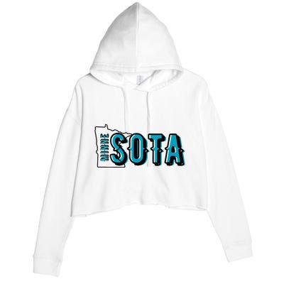 Minnesota Map MN Outline Minne Sota Crop Fleece Hoodie