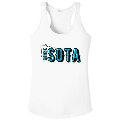 Minnesota Map MN Outline Minne Sota Ladies PosiCharge Competitor Racerback Tank