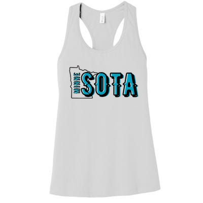 Minnesota Map MN Outline Minne Sota Women's Racerback Tank