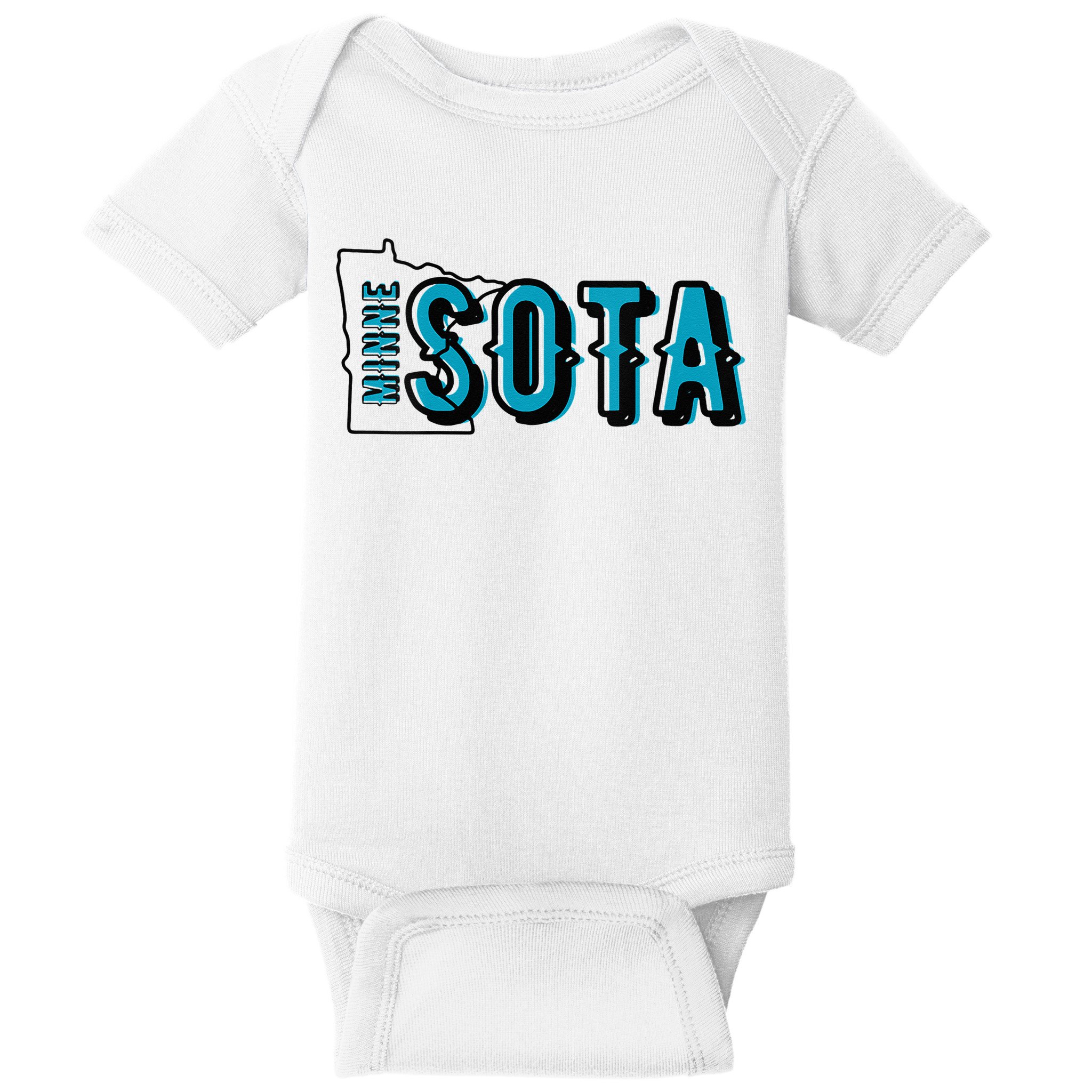 Minnesota Map MN Outline Minne Sota Baby Bodysuit