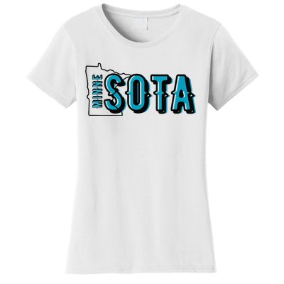 Minnesota Map MN Outline Minne Sota Women's T-Shirt