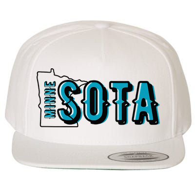 Minnesota Map MN Outline Minne Sota Wool Snapback Cap