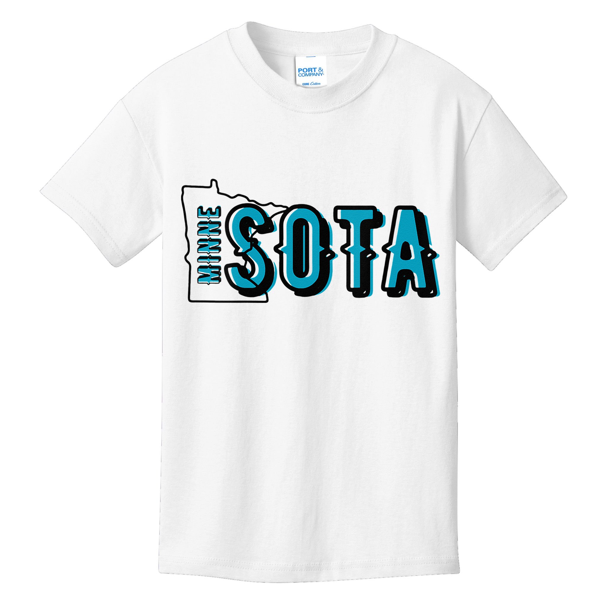 Minnesota Map MN Outline Minne Sota Kids T-Shirt